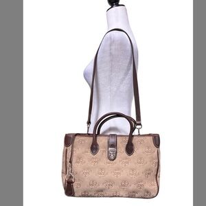 DOONEY & Bourke Monogram Canvas Leather Shoulder Bag